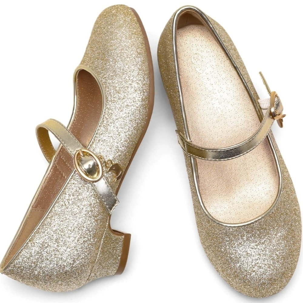 DREAM PAIRS Girls Mary Jane Low Heel Princess Flower Wedding Pump Dress Shoes